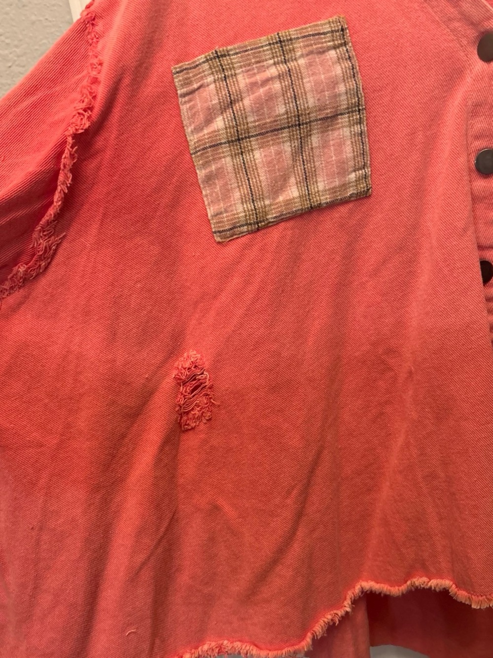 POL Coral Pink Asymmetrical Button Pullover Top - Picture 4 of 7